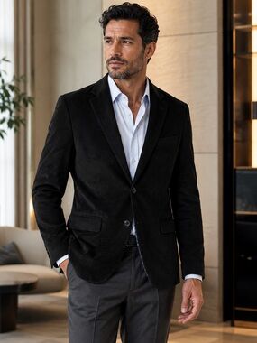 Nautica Branford Black Faux Suede Blazer Sport Coat 40R NWOT